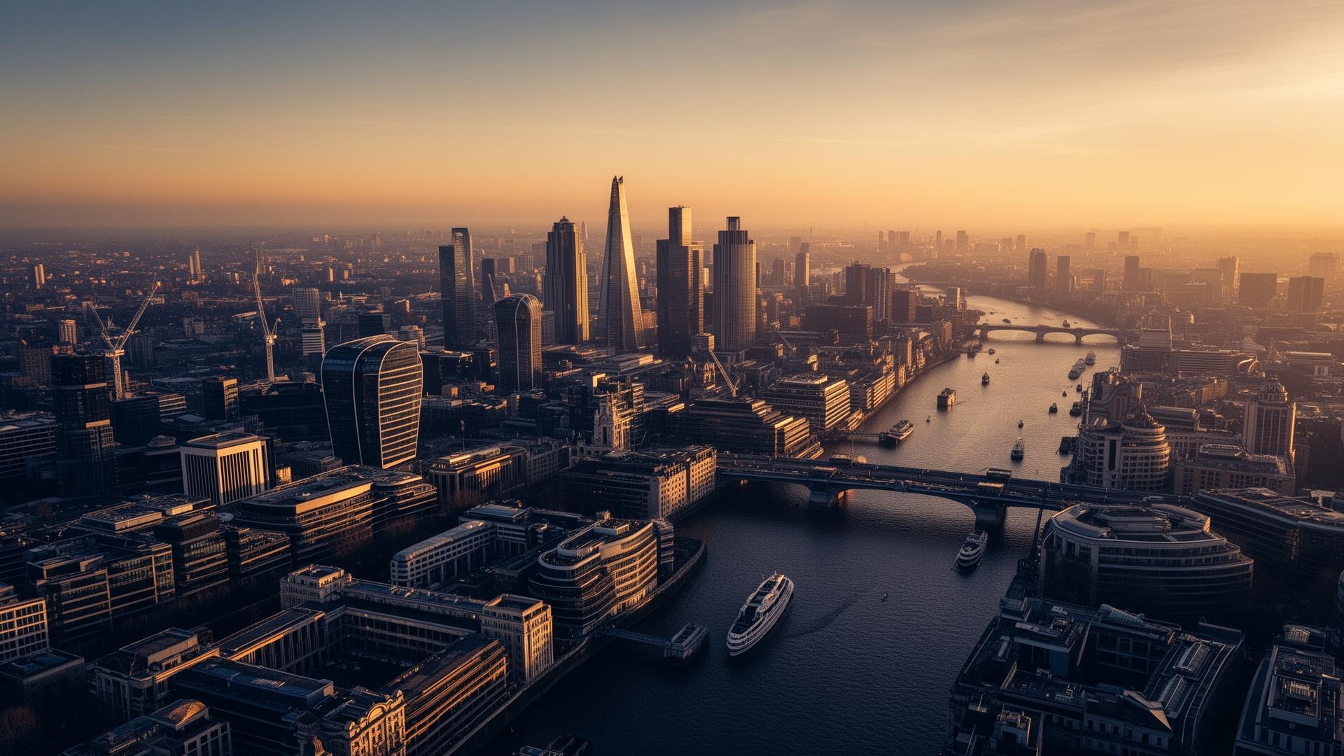 London skyline at dusk