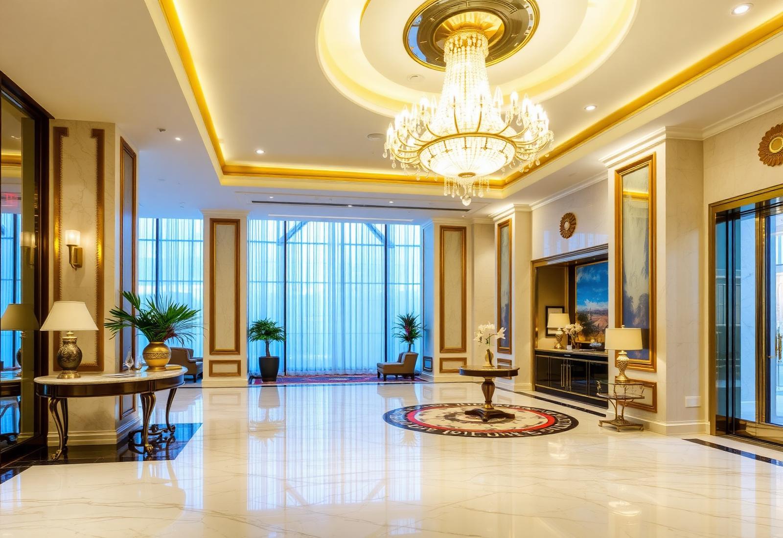 Luxury hotel lobby